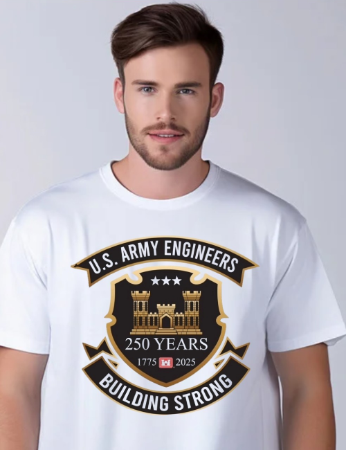 Man wearing Army Engineers shirt