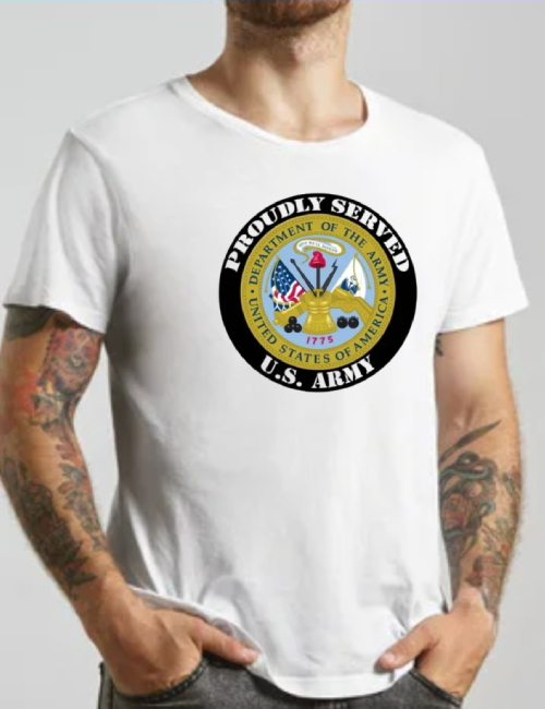 Man wearing Army Engineers shirt