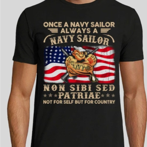 Navy-themed graphic t-shirt design